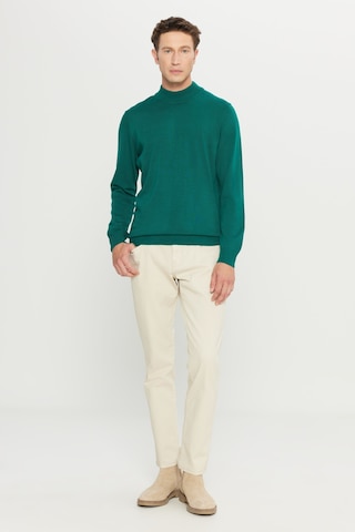 AC&Co / Altınyıldız Classics Erkek Koyu Yeşil Standart Fit Normal Kesim Yarım Balıkçı Yaka Triko 4A4923100005KYLS Koyu Yeşil