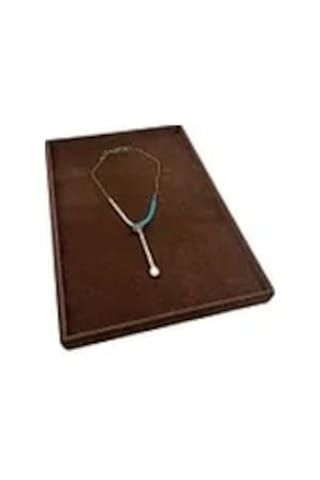 Süet Kumaş Kahve Renk 34/24 Cm Takı Servis Sunum Tablası Çok Renkli