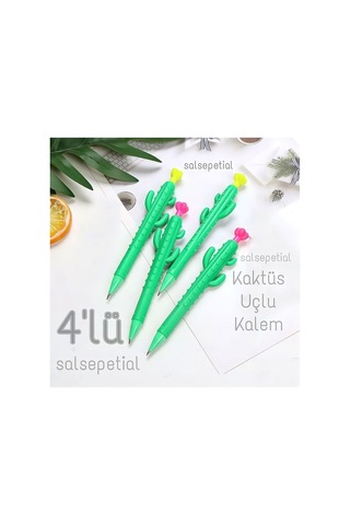 4'lü Kaktüs 0.7 Uçlu Kalem Seti Versatil Kalem Yeşil