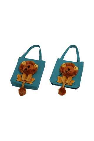 Dm Cbtx Kanvas Genişletilebilir Küçük Aslan Şekli Kedi Köpek El Çantası, Küçük Koyu Gri