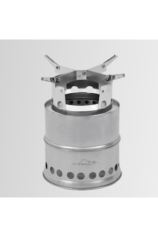 Nurgaz Ng-Tak-K Campout Turbo Ateş Kutusu Küçük Paslanmaz Çelik Açık Gri