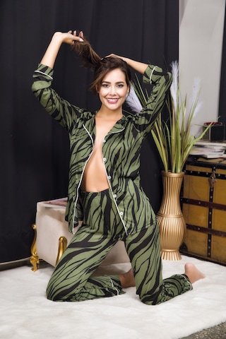 Bebekokusu Rahat Ve Şık Kadın Pijama - Yeşil Yeşil
