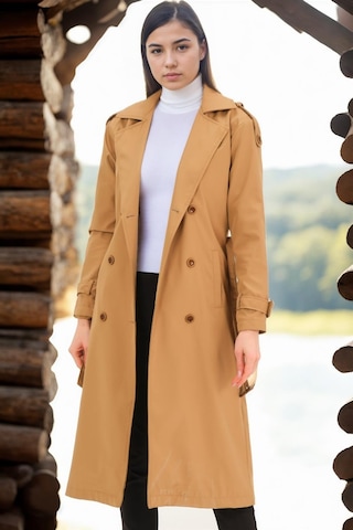 Z6737 Dewberry Bayan Trençkot-koyu Camel Koyu Camel