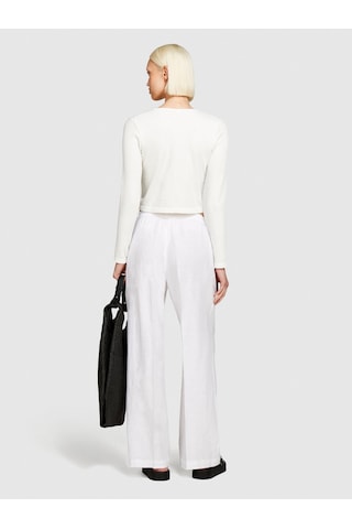 Sisley Keten Beli Büzgülü Önü Pileli Geniş Paça Pantolon Kadın Beyaz Pantolon - 324p4aghlf03u