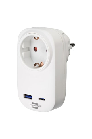 Brennenstuhl Premium Serisi Tek Soketli 20w Hızlı Şarj Özellikli 1 Typ-c + 1 Usb' Li Şarj Korumalı Priz Yok
