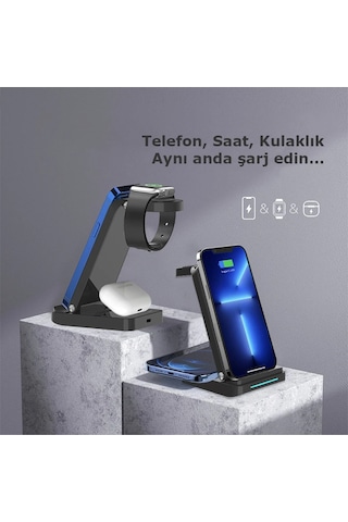 Ilkeshop Newface S90 4in1 Kablosuz Şarj Masaüstü Set - Siyah
