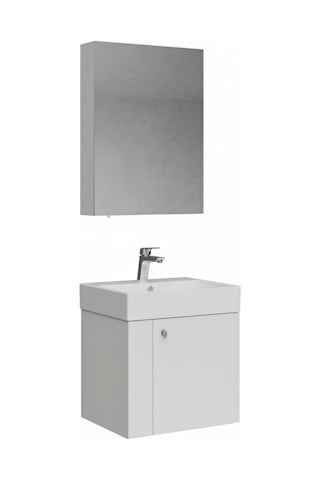 Creavit Font Lavabo Dolabı 50 Cm Ve Ayna Seti Beyaz