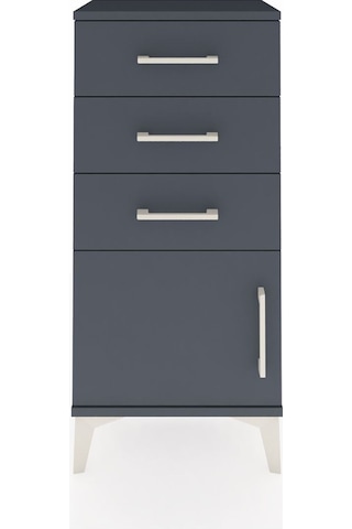 Arges Komodin 3 Çekmeceli Tek Kapaklı 44x30x96 Antrasit-antrasit Antrasit