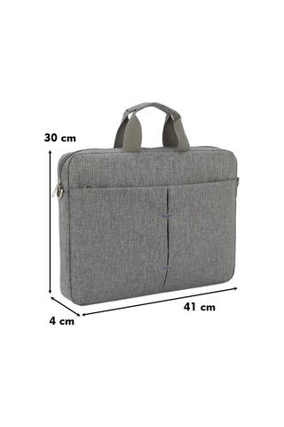 Dada Gri Laptop Evrak Çantası 17"-17,3" İnç 8mm Darbe Emici Koruma Su Geçirmez Kumaş