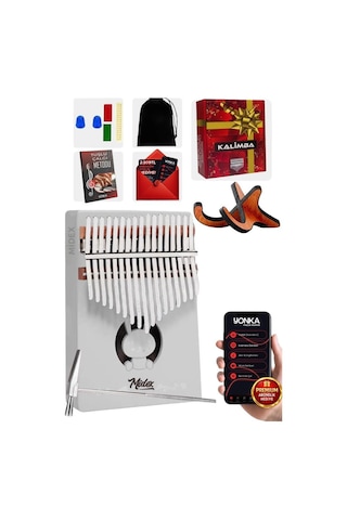 Midex Klx-550-pak Beyaz Renk Gerçek Ağaç Kalimba 17 Tuşlu Full Set