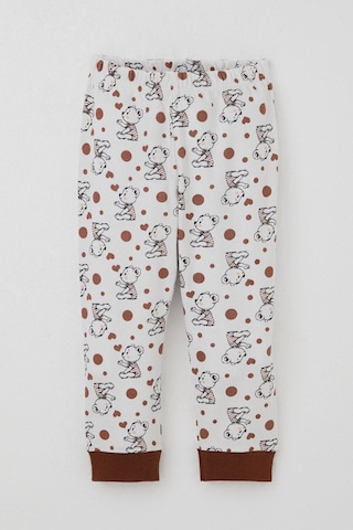 Breeze Erkek Bebek Pijama Takımı Bebek Sevimli Ayıcık Desenli 4 Ay-1 Yaş, Ekru Ekru