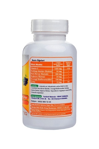 Yurdavit Vitamin C 1000 Mg 100 Tablet Kuşburnu Kara Mürver Çinko