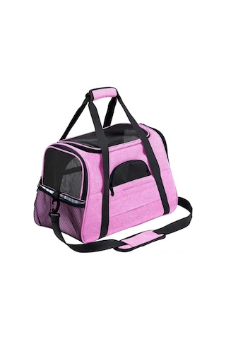 Vkemall Küçük Pembe Evcil Hayvan Taşıma Çantası -斜挎/ Araç Kullanıma Uygun, Havlu Veren, Yumuşak Yastıklı 44 28 25 Cm