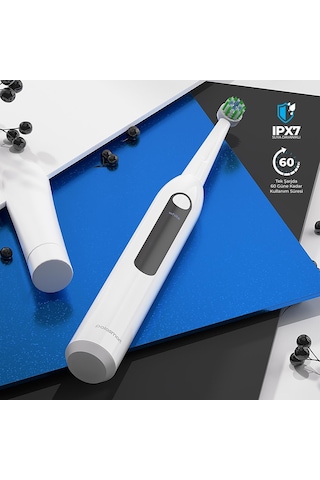 Polosmart Psc73 Şarjlı Diş Fırçası Ipx7 Waterproof, 1200 Mah Batarya, 3 Mod, 3+1 Yedek Başlıklı