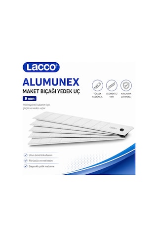 Lacco Alumunex Maket Bıçağı Seti 1 Maket Bıçağı + 1 Yedek Uç 18 Mm Alüminyum Gövde Profesyonel Kesici