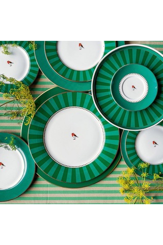 Yeşil Porselen Yemek Tabağı 26,5 Cm