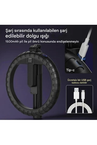 Xiaomi 15 Uyumlu Selfie Çubuğu Taşınabilir 210 Cm Tripod Selfie Işığı