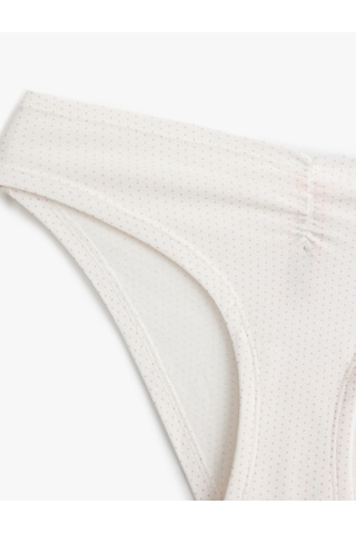 Koton Pamuklu Drape Detaylı Fitilli Brazilian Külot Pembe Desenli 5slk30245mk Pembe Desenli Pembe