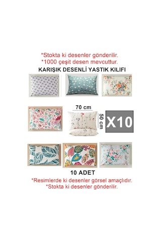 Yastık Kılıfı Karışık Desenli Gündelik Kullanımlık Düğünlük Dağıtmalık Okuluk 50 70 Cm Pillowcase Çok Renkli