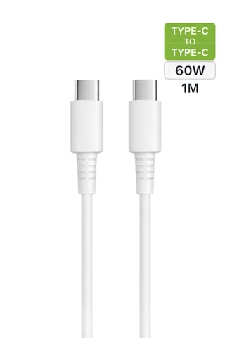 60w 1.m Tpe Type-c To Type-c Hızlı Şarj Kablosu Beyaz 60w 1.m Tpe Type-c To Type-c Hızlı Şarj Kablosu Beyaz