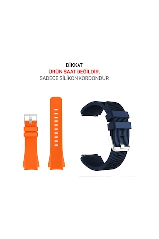 Xiaomi Mi Watch Kordon Kayış 22mm Spor Çizgili Silikon Metal Tokalı Delux Silikon