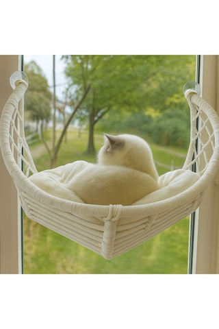 Hilal Kedi Cam Yatağı & Cam Askılı Vantuzlu Kedi Yatağı