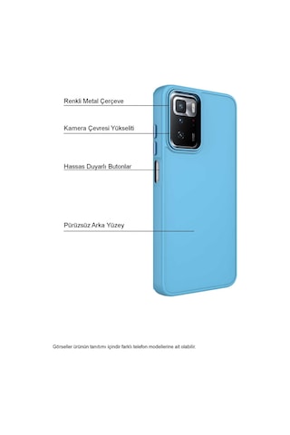 Xiaomi Redmi Note 8 Pro Renkli Metal Kamera Çerçeveli İçi Kadife Lansman Kılıf - Lacivert