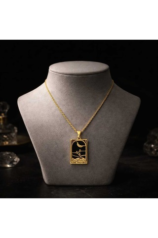 Gold Kaplama Tarot Figürlü Kolye Çok Renkli