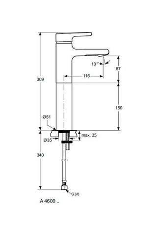 Ideal Standard Attitude Lavabo Bataryası - A4600aa- Krom