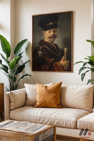 Rembrandt Kürklü Asilzade, Ahşap Çerçeveli Duvar Tablosu - Sanatsever Hediyesi