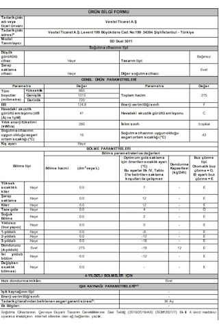 Regal SD 3011 275 LT Sandık Tipi Derin Dondurucu