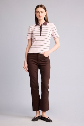 Defacto Crop Flare Fıt Yüksek Bel Bilek Boy Jean Pantolon H8501ax26spbn336 Kahve-bn336
