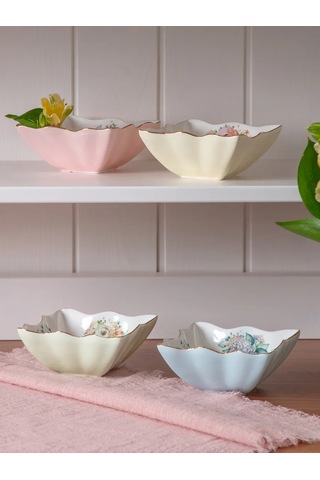 Lefard Krem Kabı Priz Sos Kabı 4 Parça Set 10 Cm Porselen 159720032