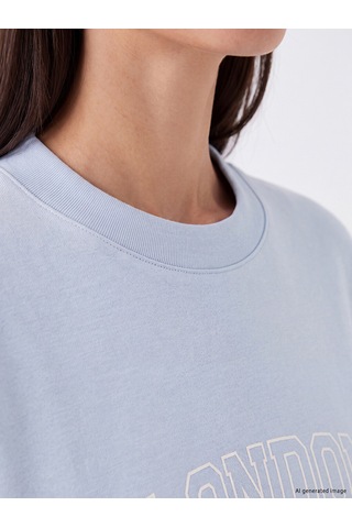 LC Waikiki Lc Waıkıkı Mavi Soft Touch Kadın Sweatshirt Tunik