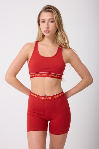 Athleshorts Yüksek Bel Kadın Uzun Boxer Şort-3275 Kırmızı