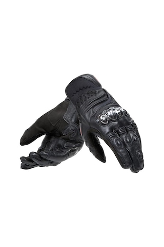 Dainese Carbon 4 Black Kısa Deri Eldiven Siyah