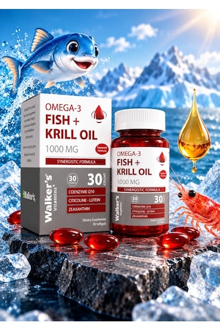 Walker's Vitamins Krill Oil Omega 3 Sitikolin Lutein Q10 İçeren Vitamin