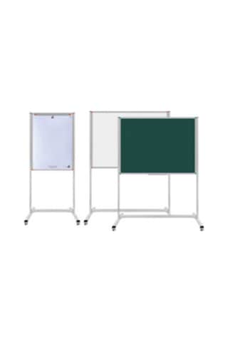 Tekerlekli Sabit Ayaklı Yazı Tahtası 90x120cm Beyaz