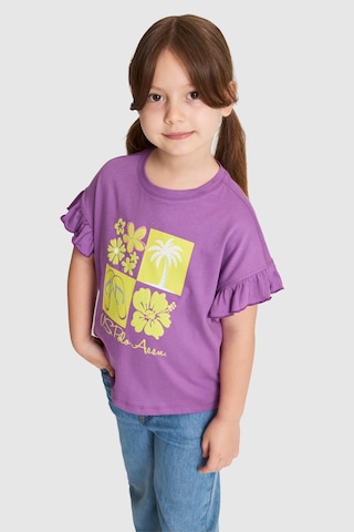 U.S. Polo Assn. Kız Çocuk Menekşe Tişört 50325654-vr037 Menekse