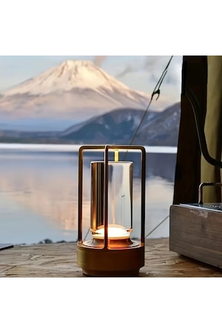 Honeybeeshop Gümüş 3285 Çok Yönlü Parlaklık Modern Mat Metal Kristal Masa Lambası Dokunmatik Kontrollü Şarj Edilebilir Led Işık Vintage Haç Tasarımı Taşınabilir Enerji Tasarruflu Ahşap