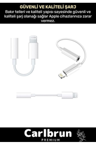 Apple Uyumlu iPhone 15 14 13 12 11 X 8 7 Plus iPad Lightning Kulaklık Çevirici Aux Dönüştürücü