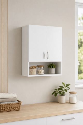 Renazzo %100 Mdf Çok Amaçlı Banyo Duvar Dolabı Kiler Dolabı Beyaz