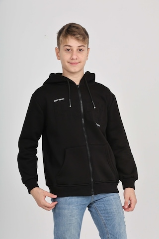 Toontoy Erkek Çocuk Luxury Baskılı Hırka Siyah