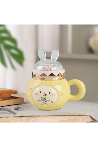 Suntek Sevimli Tavşan Kahve Kupaları Kapaklı Ve Ev Partisi