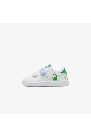 Puma Smash 3.0 Dino Çocuk Beyaz Spor Ayakkabı 405637