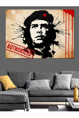 Che Guevara Portre Grafiti Dekoratif Kanvas - Mdf Ahşap Tablo