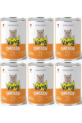 King Et Parçacıklı Tavuklu Yavru Kedi Konserve 400 Gr 6 Adet