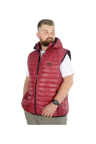 Mode Xl Büyük Beden Yelek Kapitone Kapşonlu 22600 Bordo 001