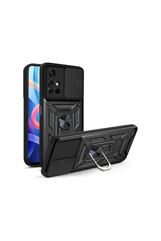 Smcase Xiaomi Redmi 10 2022 Kılıf Kamera Korumalı Yüzüklü Tank