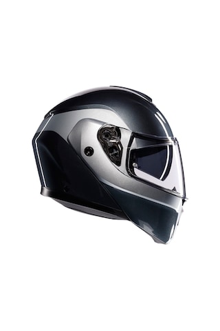 Agv Kask/streetmodular Levıco Grey Sılver Siyah